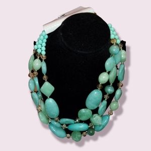 TRIPLE STRAND STATEMENT NECKLACE